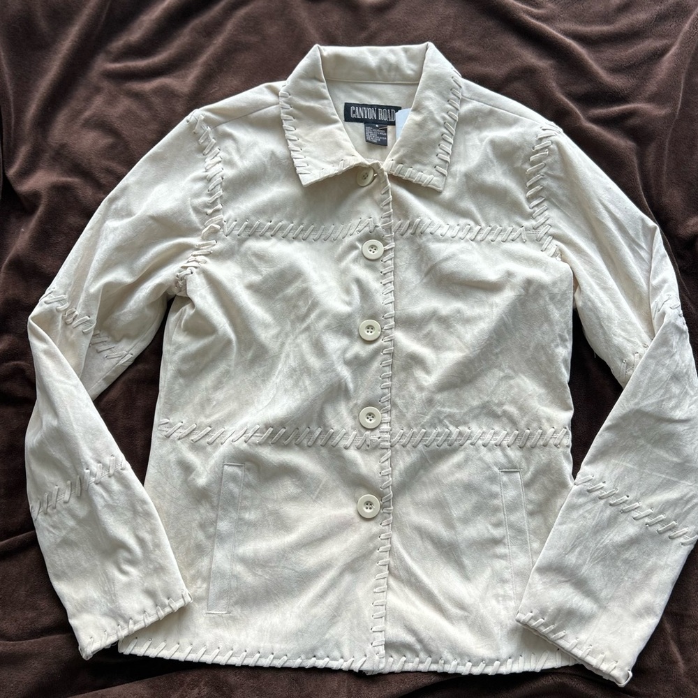 Canyon Road Women’s Crème Suede Like Blazer Size 8